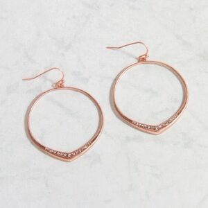 Michael Kors Rose Gold Hoop Crystal Earrings